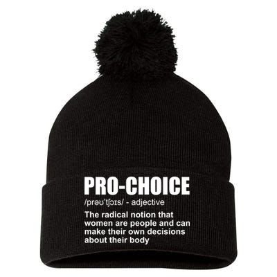 Pro Choice Definition Pom Pom 12in Knit Beanie