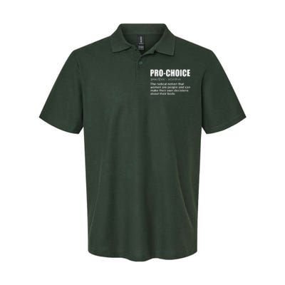 Pro Choice Definition Softstyle Adult Sport Polo