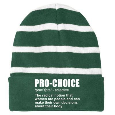 Pro Choice Definition Striped Beanie with Solid Band