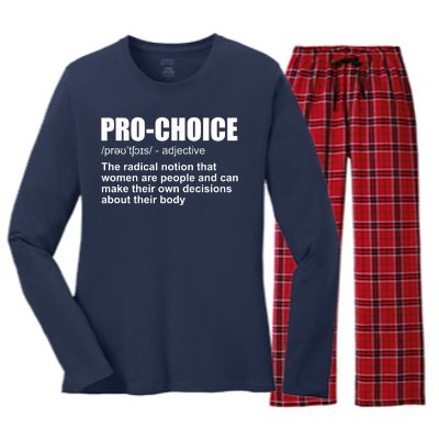 Pro Choice Definition Women's Long Sleeve Flannel Pajama Set 