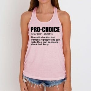 Pro Choice Definition Women's Knotted Racerback Tank