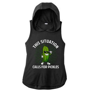 Pickle Cucumber Dill Pickle Lover Ladies PosiCharge Tri-Blend Wicking Draft Hoodie Tank