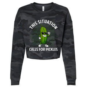 Pickle Cucumber Dill Pickle Lover Cropped Pullover Crew