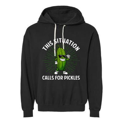 Pickle Cucumber Dill Pickle Lover Garment-Dyed Fleece Hoodie