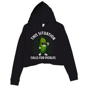 Pickle Cucumber Dill Pickle Lover Crop Fleece Hoodie