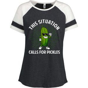 Pickle Cucumber Dill Pickle Lover Enza Ladies Jersey Colorblock Tee