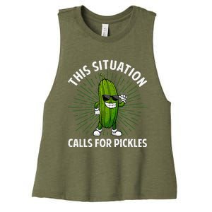 Pickle Cucumber Dill Pickle Lover Women's Racerback Cropped Tank