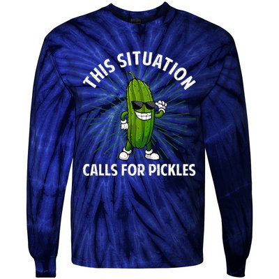 Pickle Cucumber Dill Pickle Lover Tie-Dye Long Sleeve Shirt