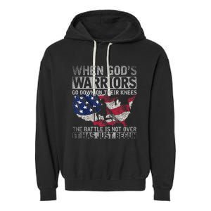 Patriotic Christian Devotee God Christianity Us Flag Jesus Garment-Dyed Fleece Hoodie