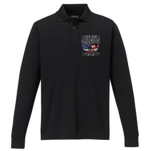 Patriotic Christian Devotee God Christianity Us Flag Jesus Performance Long Sleeve Polo