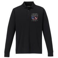 Patriotic Christian Devotee God Christianity Us Flag Jesus Performance Long Sleeve Polo