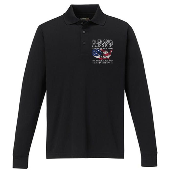 Patriotic Christian Devotee God Christianity Us Flag Jesus Performance Long Sleeve Polo