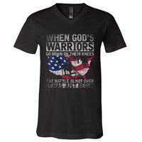 Patriotic Christian Devotee God Christianity Us Flag Jesus V-Neck T-Shirt