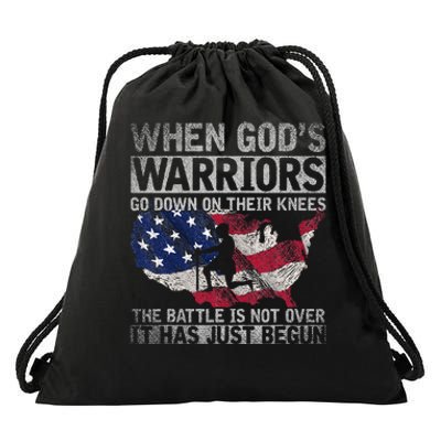 Patriotic Christian Devotee God Christianity Us Flag Jesus Drawstring Bag