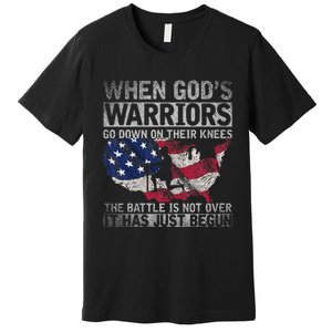 Patriotic Christian Devotee God Christianity Us Flag Jesus Premium T-Shirt