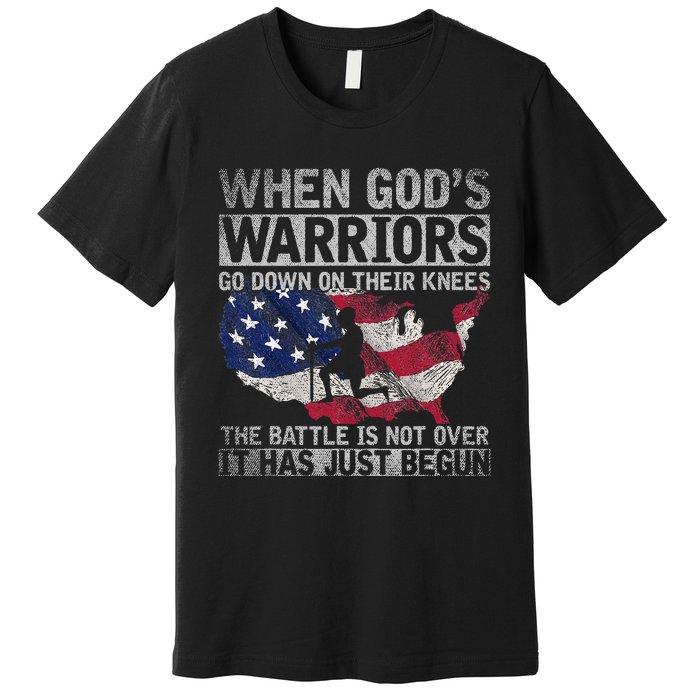 Patriotic Christian Devotee God Christianity Us Flag Jesus Premium T-Shirt