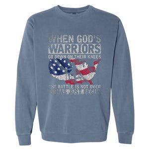 Patriotic Christian Devotee God Christianity Us Flag Jesus Garment-Dyed Sweatshirt