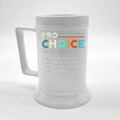 Pro Choice Definition Feminist Women's Rights Retro Vintage Tank Top Beer Stein