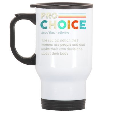 Pro Choice Definition Feminist Women's Rights Retro Vintage Tank Top Stainless Steel Travel Mug