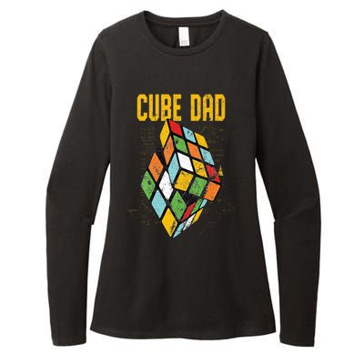 Puzzle Cube Dad Speed Cubing 80's Vintage Math Womens CVC Long Sleeve Shirt