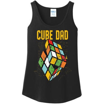 Puzzle Cube Dad Speed Cubing 80's Vintage Math Ladies Essential Tank