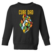 Puzzle Cube Dad Speed Cubing 80's Vintage Math Toddler Sweatshirt