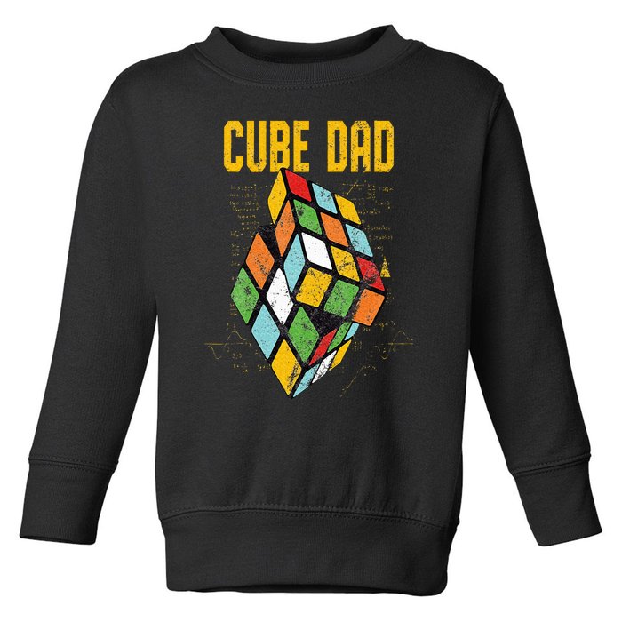 Puzzle Cube Dad Speed Cubing 80's Vintage Math Toddler Sweatshirt