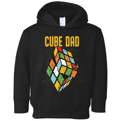 Puzzle Cube Dad Speed Cubing 80's Vintage Math Toddler Hoodie