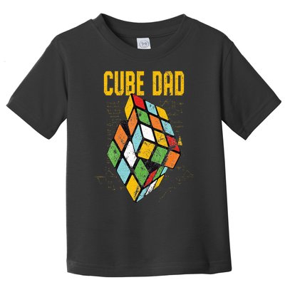 Puzzle Cube Dad Speed Cubing 80's Vintage Math Toddler T-Shirt