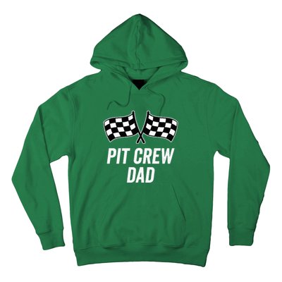 Pit Crew Dad Checkered Flag Hosting Race Car Birthday Partie Hoodie