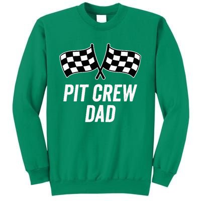 Pit Crew Dad Checkered Flag Hosting Race Car Birthday Partie Sweatshirt