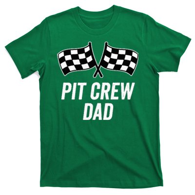 Pit Crew Dad Checkered Flag Hosting Race Car Birthday Partie T-Shirt