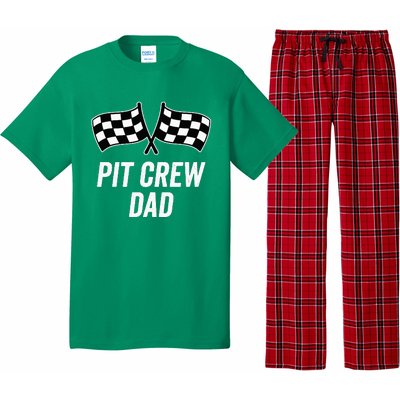 Pit Crew Dad Checkered Flag Hosting Race Car Birthday Partie Pajama Set