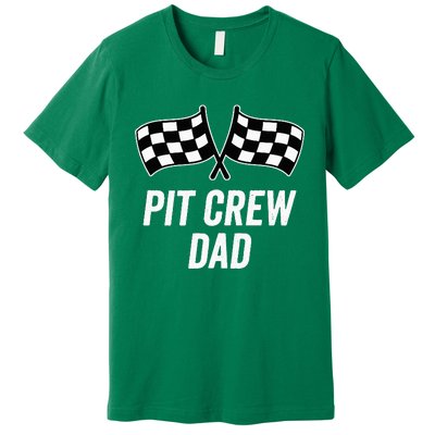 Pit Crew Dad Checkered Flag Hosting Race Car Birthday Partie Premium T-Shirt