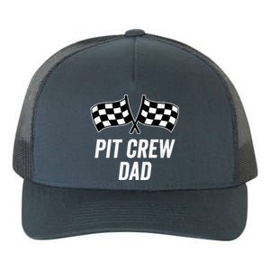 Pit Crew Dad Checkered Flag Hosting Race Car Birthday Partie Yupoong Adult 5-Panel Trucker Hat