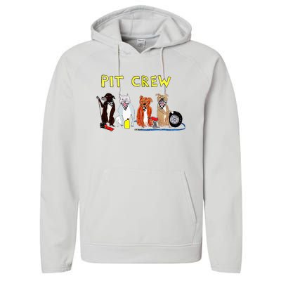 Pit Crew Dogs Funny For Women Performance Fleece Hoodie