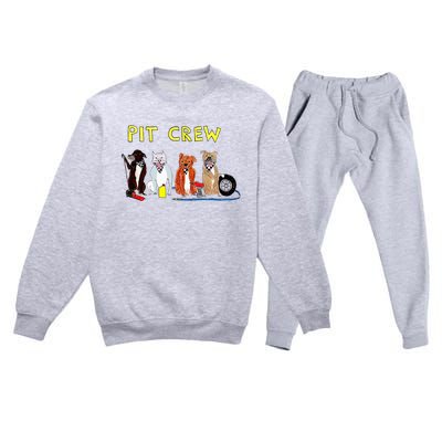 Pit Crew Dogs Funny For Women Premium Crewneck Sweatsuit Set