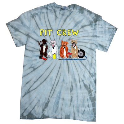 Pit Crew Dogs Funny For Women Tie-Dye T-Shirt