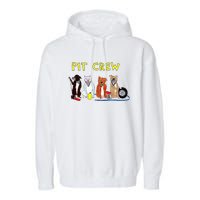 Pit Crew Dogs Funny For Women Garment-Dyed Fleece Hoodie