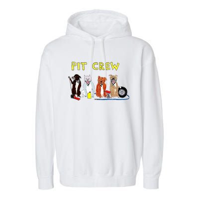 Pit Crew Dogs Funny For Women Garment-Dyed Fleece Hoodie