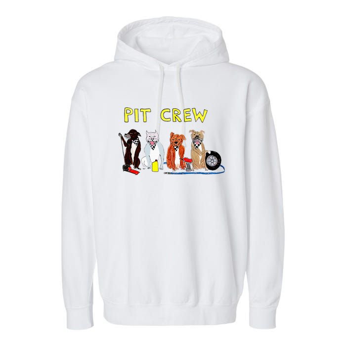 Pit Crew Dogs Funny For Women Garment-Dyed Fleece Hoodie