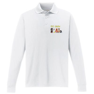 Pit Crew Dogs Funny For Women Performance Long Sleeve Polo