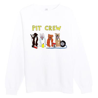 Pit Crew Dogs Funny For Women Premium Crewneck Sweatshirt