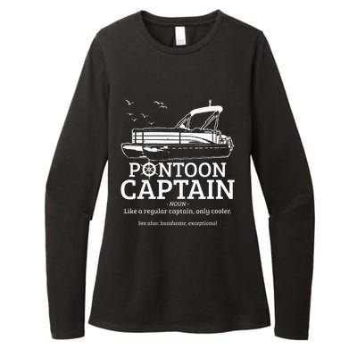 Pontoon Captain Definition Funny Pontoon Boat Boating Gift Womens CVC Long Sleeve Shirt