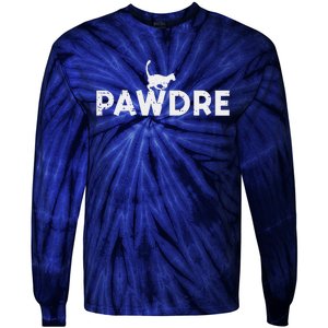 Pawdre Cat Dad Cute Fur Papa Fathers Day Pet Paw Daddy Tie-Dye Long Sleeve Shirt