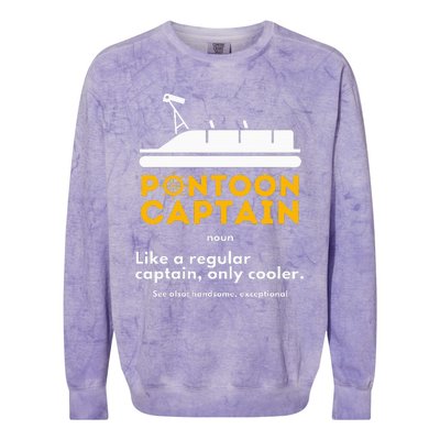 Pontoon Captain Definition Funny Boat Pontooning Boating Colorblast Crewneck Sweatshirt