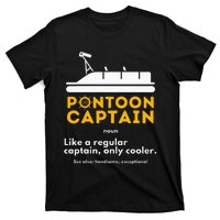 Pontoon Captain Definition Funny Boat Pontooning Boating T-Shirt