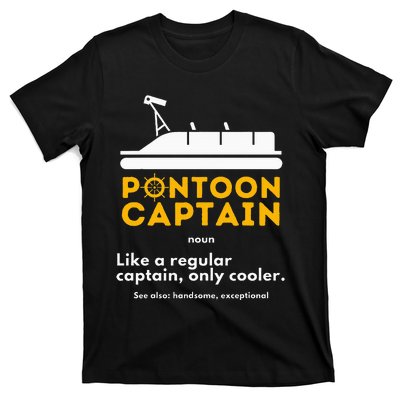 Pontoon Captain Definition Funny Boat Pontooning Boating T-Shirt