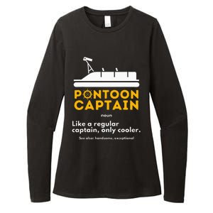 Pontoon Captain Definition Funny Boat Pontooning Boating Womens CVC Long Sleeve Shirt