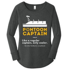 Pontoon Captain Definition Funny Boat Pontooning Boating Women's Perfect Tri Tunic Long Sleeve Shirt